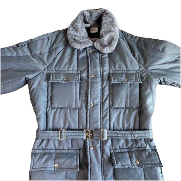 WALLS Blizzard Pruf Gray Snowmobile / ski suit belted Insulated - Large Tall - Picture 1 of 13